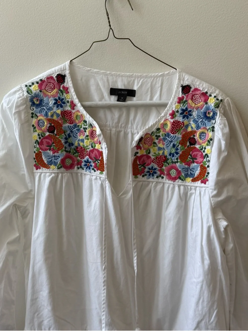 J.‎ Crew Embroidered Farmers Market Poplin Dress medium